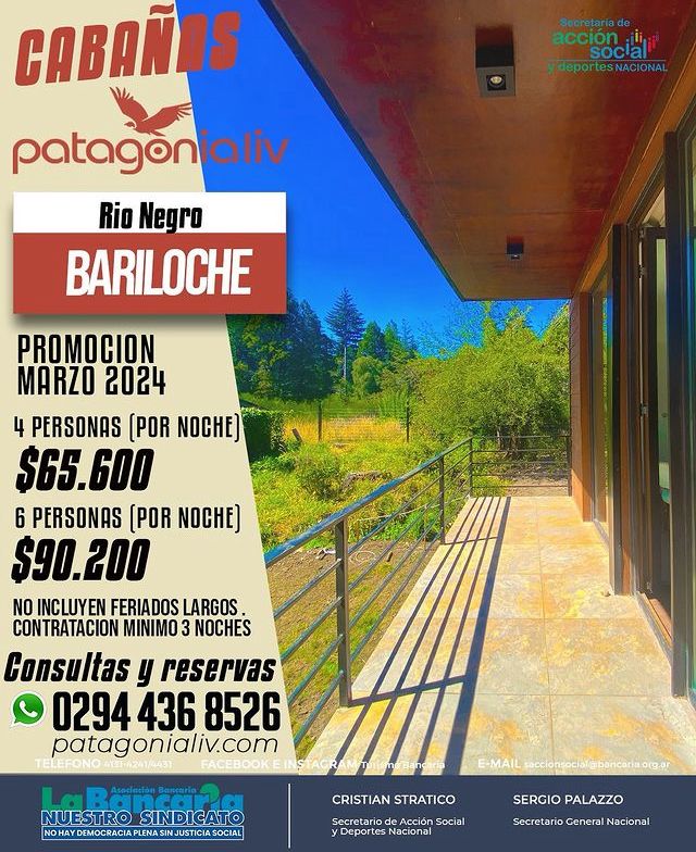 Cabañas Patagonialiv ( Bariloche) Promo Marzo 2024