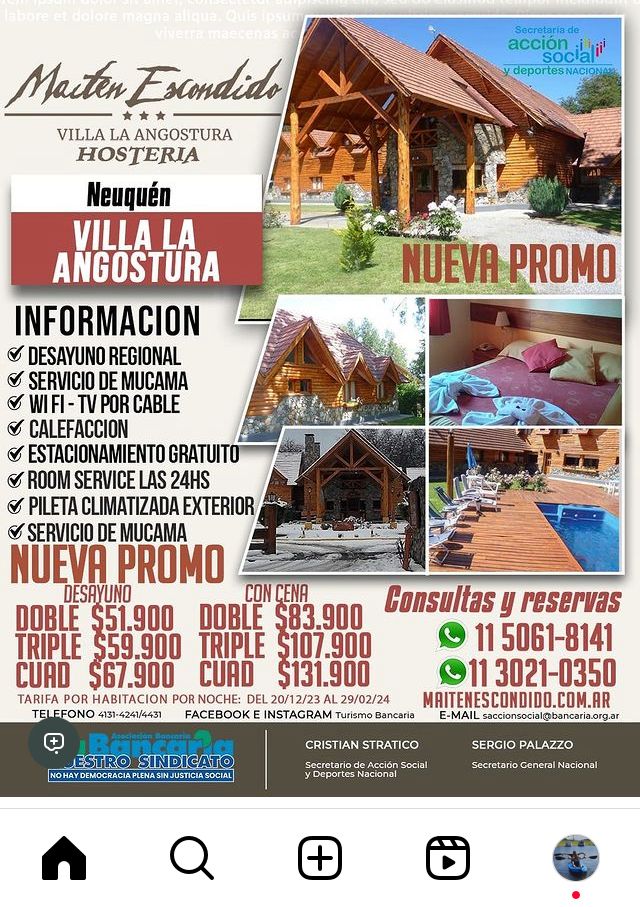 Hotel Maiten Escondido (Villa La Angostura - Neuqeun) NUEVA PROMO Verano 2024