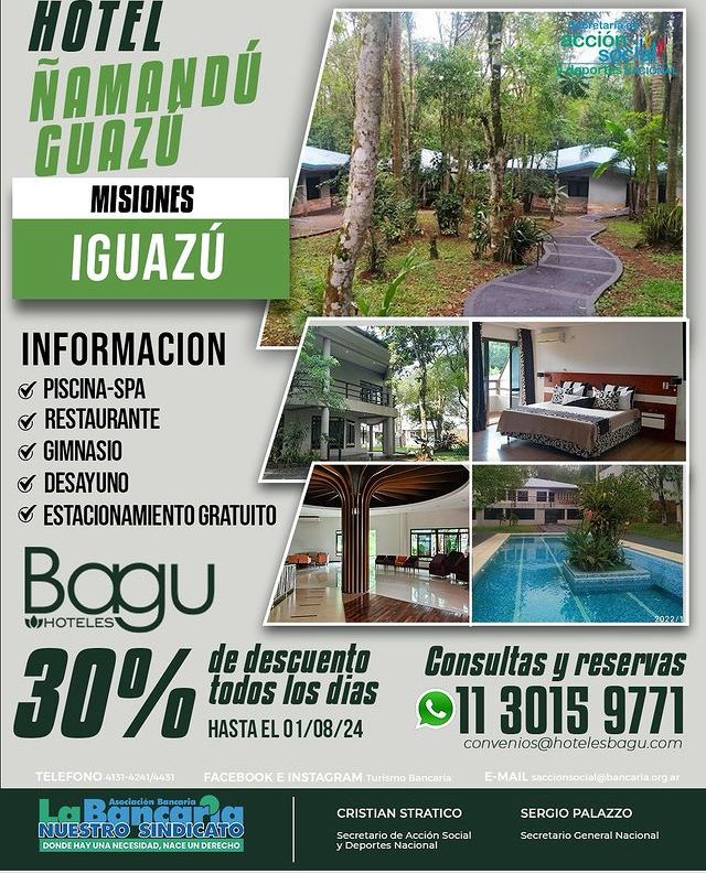 Hotel Ñamandú Guazú (Iguazú - Misiones) Descuento hasta Agosto 2024