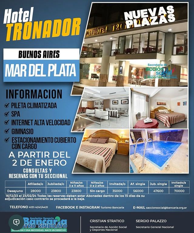 Hotel Tronador (Mar del Plata) Desde Enero a Febrero 2024