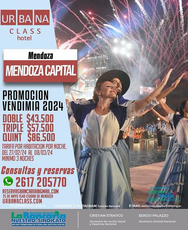 Hotel Urbana Class (Mendoza Capital) Promo Vendimia 2024