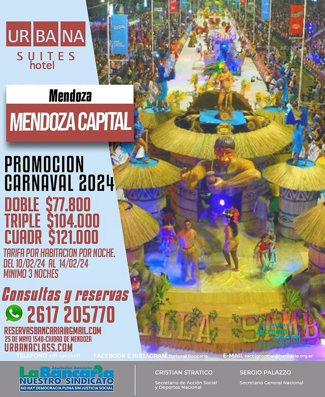 Hotel Urbana Suites (Mendoza Capital) Promo Carnaval 2024