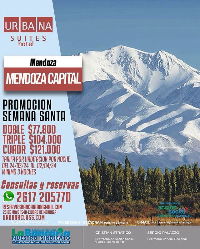 Hotel Urbana Suites (Mendoza Capital) Promo Semana Santa 2024