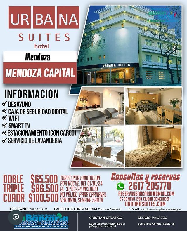 Hotel Urbana Suites (Mendoza Capital) Verano 2024