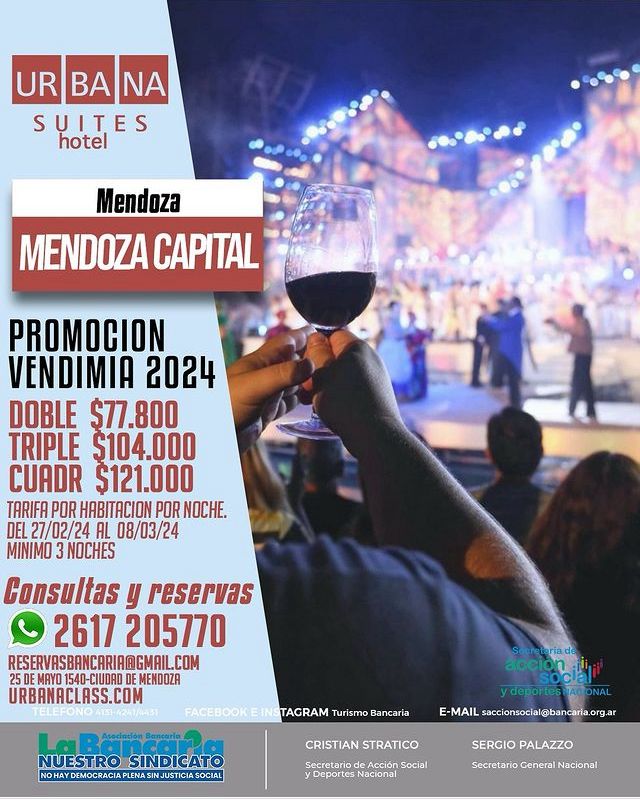 Hotel Urbana Suites (Mendoza Capital) Promo Vendimia 2024
