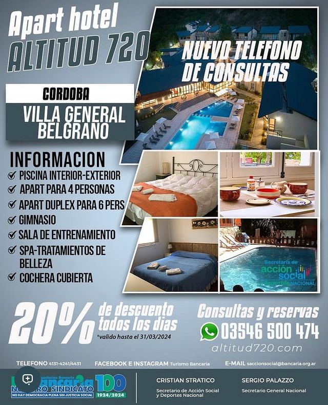 Apart Hotel Altitud 720 - Villa Gral. Belgrano