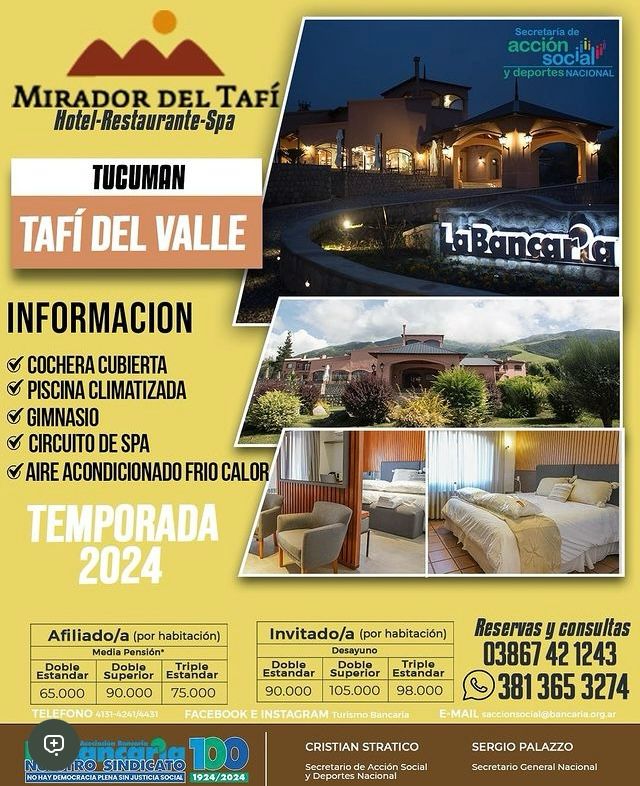 Hotel Mirador del Tafí (Tafí del Valle - Tucumán) Nuevos Precios Temporada 2024
