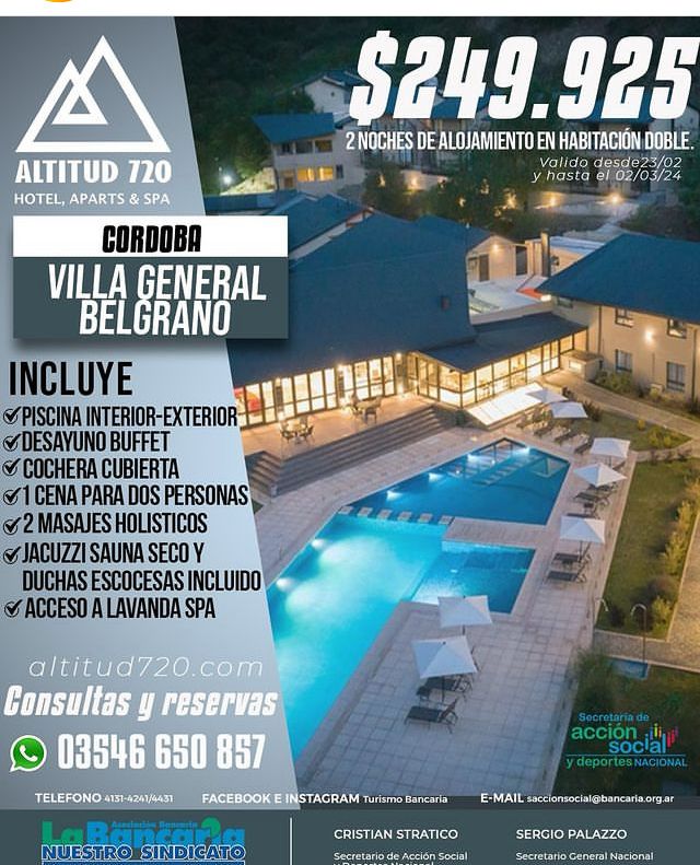 Apart Hotel Altitud 720 - (Villa Gral. Belgrano) Promo Marzo 2024