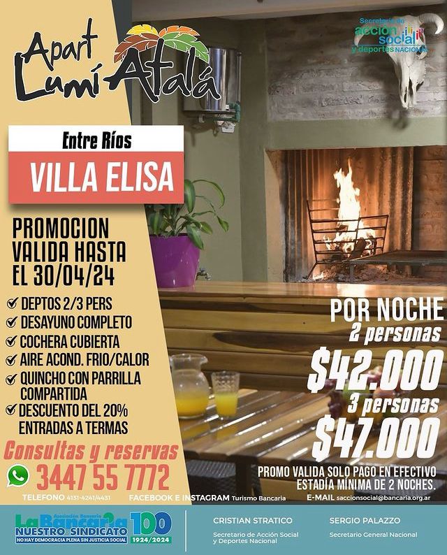 Apart Lumí Atalá (Villa Elisa - Entre Ríos) Promo Abril 2024